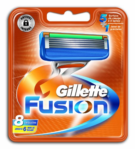 Gillette Fusion 80201236 Pack of 8 Razor Blades