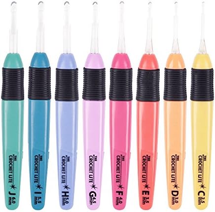 8 LED Crochet Lite Hook Light Up Knitting Needle Weave Sewing Craft Plastic Tool
