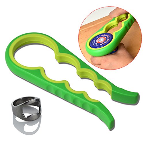 Deckelöffner & Flaschenöffner, Newanima Universal Dosenöffner Glasöffner Deckelöffner Multi Öffner Set für mehrere Größen (Grün)