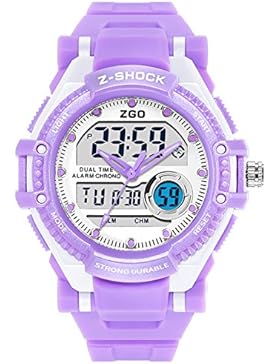 Kinder sport-elektronische uhr,50m tiefe wasserdicht Wecker Leuchtend Digital Woche Kalender Freizeit Kind] Mädchen...