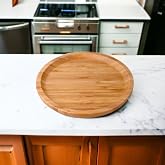 Deconox Bambu L&uuml;x Yuvarlak Servis 20 * 20cm, Sunumluk &amp; &Ccedil;erezlik Sunum Tabağı