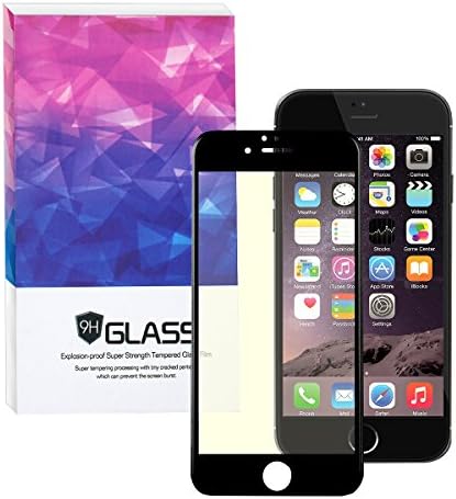 iPhone 6/6S Screen Protector, Meiqilai Fullscreen Nano-Steel Explosion-Proof Film, 3D Carbon Fiber Soft Edges 0.15 mm Ultra-Thin Nano-Steel Explosion-Proof,The Largest Touchscreen Accuracy. (iPhone 6/6S, Black border purple screen)