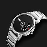 etbotu Herren Armbanduhr, Präzise runden Zifferblatt Quarz Armbanduhr silber