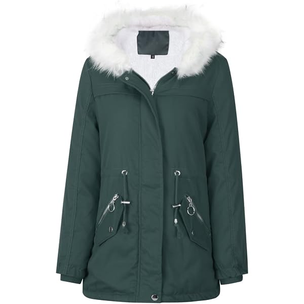 Manteau D'Hiver Femme Yuson Girl - Long, Matelassé, Imperméable - Avec Capuche Et Poches