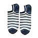 Produktbild Zarupeng 6 Paar Unisex Baumwolle Kurze Socken, Freizeitsocken Arbeits-Geschäfts Gestreifte Mode Stretch Atmungsaktiv Unsichtbar Socke Bootssocken (One Size, A)