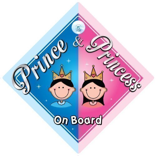 Prince & Princess On Board Car Sign, (1), Prince On Board, Princess On Board, Prince Boy, Princess Girl, Car Sign, Baby On Board Sign, Baby on board, Novelty Car Sign, Baby Car Sign (744)