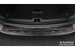 Avisa Black Stainless Steel Rear bumper protector compatible with Volvo V60 II 2018- incl. Cross Country & R-Design