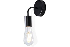 TYhogar Black Wall Lights Simplicity Vintage Industrial Bedside Night Light E27 Edison Bulbs Wall Sconce Adjustable Lamp Holder for Living Room Hotel Restaurant Lighting (Band1)