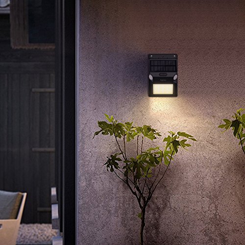 Aglaia Solarleuchte mit 2 Bewegungssensor, 12 LED Solarbetriebene Sicherheitsleuchte mit 5 Intelligenten Beleuchtungsmodus und RGB Farbwechsel, Wetterfeste für Patio, Plattform, Hof, Garten, Terrasse - 9