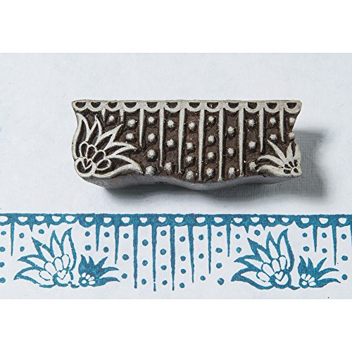 Blockwallah Wood Block Stamp-Lotus Border