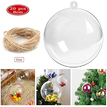 Uten Lot De 20 Pcs Boules De Noël Transparente à Remplir En