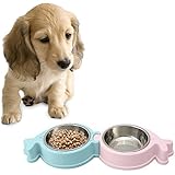 GemPet 2 in 1 Abnehmbare Edelstahl Hund / Katze Lebensmittel Diner Wasser Schüssel