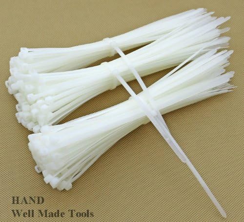 Self-locking Plastic Nylon Cable Ties, Zip Tie Wraps – White (5mm x 250mm - 250pcs)