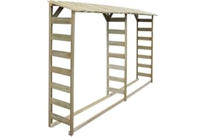 KOIECETA Kiefer KDI Brennholzregal 300x44x176 cm Holzunterstand Kaminholzregal