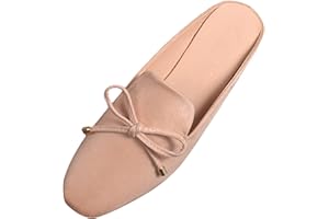 MOMOLAA Closed Toe Mules for Women,Suede Mules for Women Flats Backless Loafer Shoes, Square Toe Womens Mules,Flats Mules Shoes for Women Walking Slipper Casual Mules,Sales Clearance