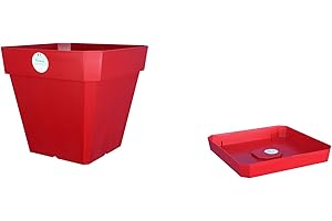 Riviera Pot et Soucoupe SOLEILLA Carré 30cm Rouge