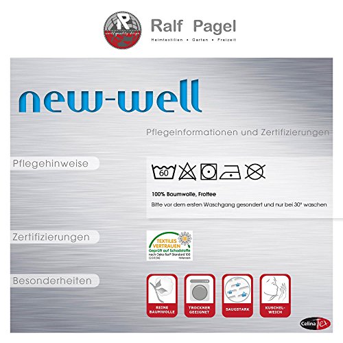 Saunatuch Badetuch Strandlaken 80 x 200 cm New-Well | viele Farben | Baumwolle Frottee, Gewicht ca. 480g/m² | CelinaTex 0002146 anthrazit - 4