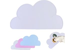 : GaoBangM Food Mat,Non-Slip Cat and Dog Food Mat, Silicone Pet Food Mat, Pet Feeding Mat, Waterproof Cat and Dog Mat,Cat Food Mat (Grey Cloud)