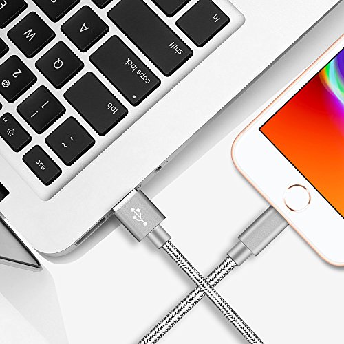 Youer C  ble iPhone 3M   Pack de 3  C  ble Lightning vers USB Chargeur iPhone en Nylon avec Aluminium Connecteur pour iPhone X 8 8 Plus 7 7 Plus 6s 6s