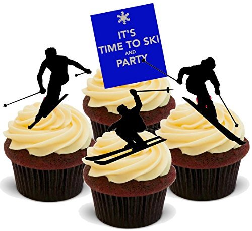 Preisvergleich Produktbild SKI PARTEI-MISCHUNG - Interessante Neuheit PREMIUM AUFSTEHEN Essbare Wafer-papier Kuchendekoration Dekoration