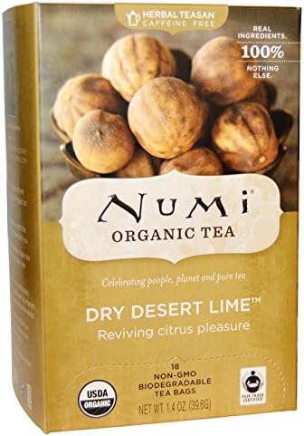 NUMI - Organic Tea Dry Desert Lime - Reviving Citrus Pleasure - Fairtrade - Compostable Tea Bags - Non GMO - 16 filters