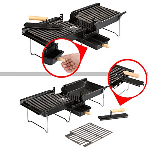 Bruzzzler Klappgrill mit hitzebeständiger Tragetasche – Kompakt-Grill – selbstlöschend und selbstreinigend - 5