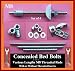 Produktbild direct-fittingsuk.com Verdeckter M8 Bett Schrauben Ersatz Kit. Half Moon/Crescent Unterlegscheiben/mit Einsatz Nuts. Längen 75 mm – 200 mm, Metall, Silber, 1x Kit 125mm Threads/Inserts