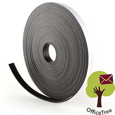 OfficeTree Bande magnétique OfficeTree - 10 m - Autocollante pour aimanter photos, notes, ou cadres en toute sécurité – Adhésion extraforte sur tableau blanc, tableau aimanté, tableau noir - noir