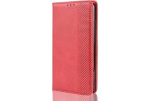 SEAHAI Cover Custodia Folio in Pelle per Motorola Edge 40, Premium PU/TPU Portafoglio Case con Slot per Schede, Magnetica Adsorbimento Automatico Flip Cover - Rosso