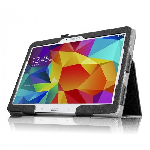 Fintie Samsung Galaxy Tab 4 10.1 Hülle Case – Slim Fit Folio Kunstleder Schutzhülle Cover Tasche für Samsung Galaxy Tab 4 10.1 SM-T530 SM-T535 Tablet (mit Auto Schlaf / Wach Funktion), Schwarz - 3