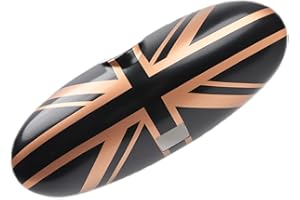 UVCANY Le style UK MINI R50 R52 R53 coques de rétroviseur intérieur, autocollant de rétroviseur intérieur pour Mini Cooper One/S/JCW R50 R52 R53 2002–2006 (Union Jack Or)