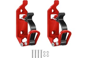 ANCLLO 2pcs Off Road Shovel Holders, Red Shovel Mount for Roof Rack Clamps, Quick Fist Clamp Mounting Kit, Metal Roof Rack Fasteners, Wall Mount Tools for Truck Car Boat