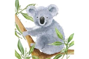 CRAFTYTHINGS Crafty Things 4 x Paper Napkins - Tropical Koala Bear - Ideal for Decoupage/Napkin Art