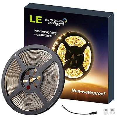 Lighting EVER® LE Ruban LED Lumineux 5m Bande LED Blanc Chaud 2835 SMD Lumière Ambiance Décoratif Idéal pour Décoration Cuisine Chambre Salon Corniche Poutre Plafond Escalier Meuble