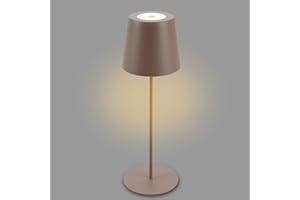 BRILONER LEUCHTEN BRILONER - LED Tischlampe kabellos mit Touch, dimmbar in Stufen, höhenverstellbar, Nachttischlampe, Leselampe, LED lampe, Campinglampe, Tischleuchte, Akku Lampe, Outdoor Lampe, 36x10,5 cm, Umbrasand