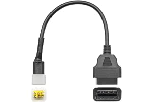 Benelli Delphi 6-stifts motorcykeladapter till 16-stifts OBD2-kontakt kompatibel med Benelli Delphi/Bosch ECU motorcykel OBD2