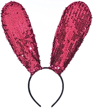 Cute Ornaments Kanpola Nightclub Style Red Sequined Sexy Lace Rabbit Ears Headband