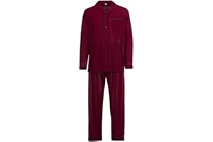 Henry Terre Męska piżama długa listwa guzikowa kieszeń na piersi guziki bawełna piżama