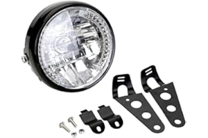 JIAHEY Phare de moto de 7 pouces, projecteurs à LED, projecteur de moto, feux de clignotant avant avec support de montage