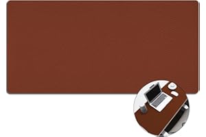FYSARAN Non-Slip Desk Pad, Waterproof PVC Leather Desk Blotter, Office Desk Mat, Ultra Thin Large Mouse Pad, Easy Clean Table Protector, Laptop Desk Writing Mat for Office Work/Home/Decor (Brown, 90 x 43cm)