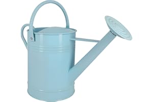 LONGRUNNEW Arrosoir à Plantes Métallique 6,5L en Acier Galvanisé - Anti-Rouille, Bec Amovible Verseur & Poignée Mobile, Utile pour Jardin, Pelouse, Fleurs et Plantes Int/Ext (Bleu)