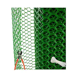 UR LITTLE SHOP PVC Garden Fencing Net/Mesh (3.3feet Height/15feet Length) UV Stabilized 800GSM Anti Bird Net Green Color with Free 1 Cutter,100 PVC Tags : TG01