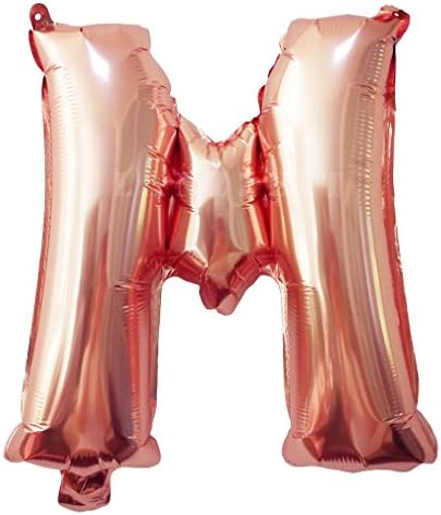 Glanzzeit® 16 Inch Rose Gold Balloons Letter A to Z Number 0 to 9 Foil Balloons for Baby Shower Wedding Birthday Party Prom Christmas Decor (Letter M)