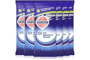 Sagrotan - Toallitas de limpieza para inodoros limpios e higiénicos, (6 x 60 toallitas)
