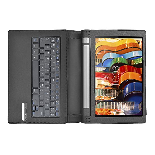 Lenovo YOGA Tablet 3-10 QWERTZ Tastatur, ELTD Bluetooth Tastatur (QWERTZ Tastatur) für Lenovo YOGA Tablet 3-10, Not für Lenovo YOGA Tablet 3-10 Pro – mit Standfunction, Schwarz - 3