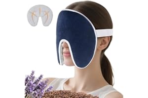 Comfheat Moist Heat Face Heating Pad for Sinus Relief, Washable Cover with Lavender Aromatherapy, Hot & Cold Therapy Weighted Eye Mask for Migraine, Sinus, Headache Relief, Navy Blue