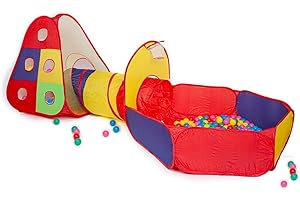 NOT JUST A BOX - 3 in 1 Tenda Tunnel Piscina per Bambini con 100 Palline Gioco per Interni e Esterni