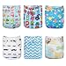 Alva Baby 6pcs Pack Pocket Washable Adjustable Cloth Nappies + 12 Inserts (Neutral) 6DM10
