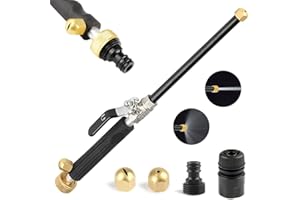 LA DESIRE Portable Hydro Jet High Pressure Power Washer Gun Pressure Washer Wand Extension, Pressure Washer Gun with 2 Hose Nozzles - High Pressure Hose Nozzle Attachment for Garden Hose (2 Nozzles, Black)