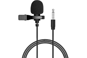 GENERIC Lavalier Lapel Microphone Omnidirectional Clip-on Mic with 3.5mm Jack for Pc, Noise-Cancelling 3.5mm Condenser Wired Clip On Lavalier Mic for Recording, Podcasts, Video Calls & More